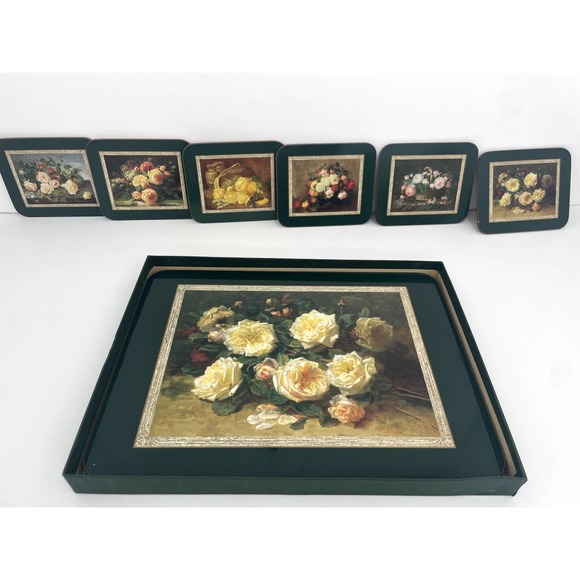 Vintage Jason Cork Backed 6 Placemats and 6 coasters in original box - Picture 7 of 9